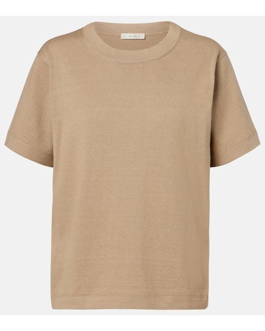 The Row Natural Orlan Cotton And Silk-Blend T-Shirt
