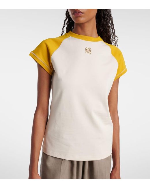 Loewe White T-Shirt Aus Einem Baumwollgemisch