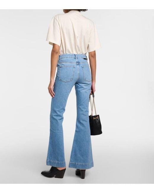 Stella McCartney Blue High-Rise Flared Jeans