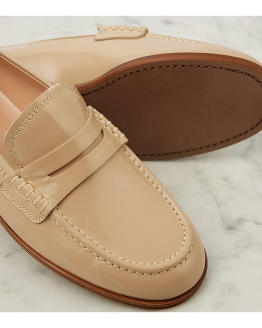 Gianvito Rossi Natural Georgie Nuit Patent Leather Loafers
