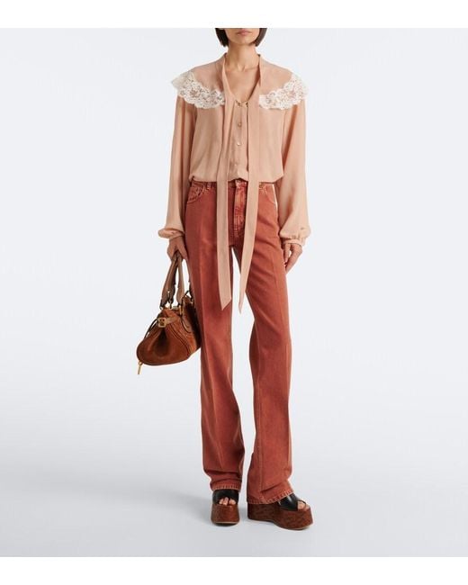 Chloé Red Straight Jeans