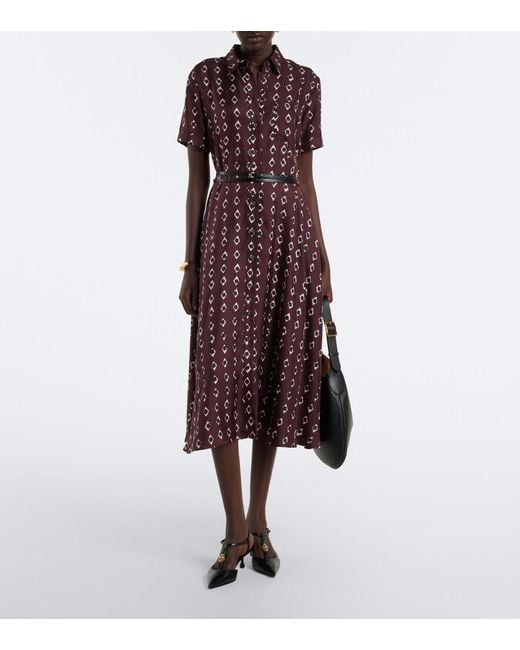 Altuzarra Purple Kiera Printed Silk Shirt Dress