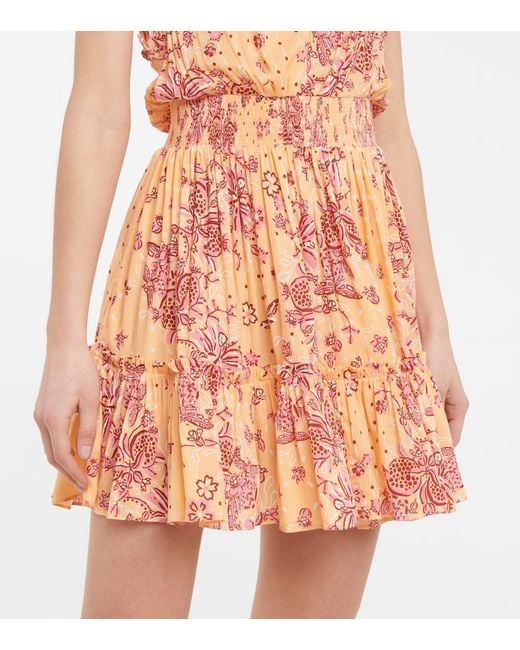 Poupette Orange Triny Printed Minidress