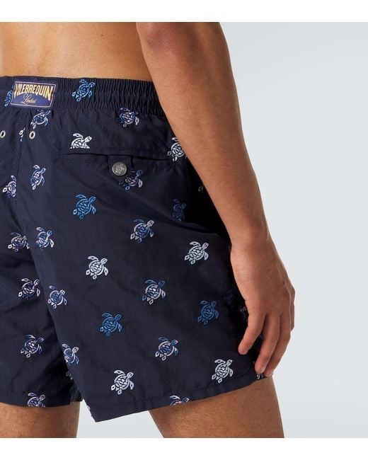 Vilebrequin Blue Printed Swim Trunks for men