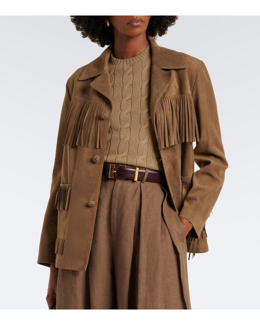 Ralph Lauren Brown Cable-Knit Cashmere Sweater