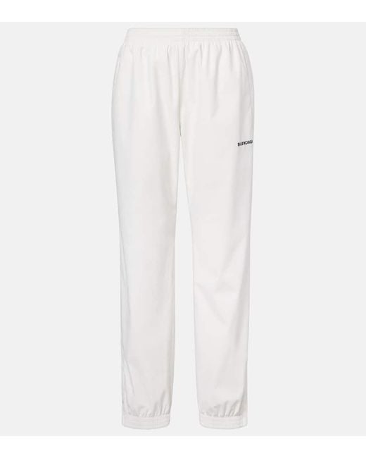 Balenciaga White Logo Straight Sweatpants