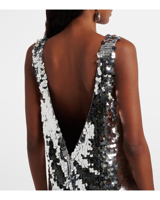 Dolce & Gabbana White Sequined Open-Back Minidress