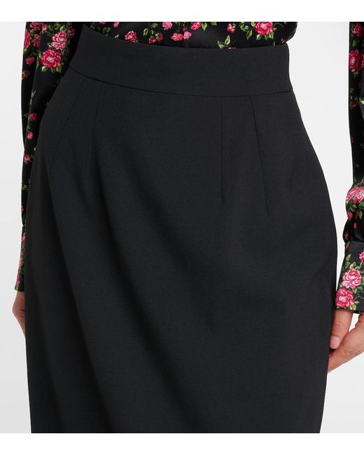 Dolce & Gabbana Black Wool-Blend Pencil Skirt