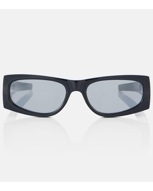 Saint Laurent Blue Monogram Rectangular Sunglasses