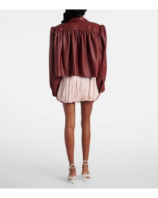 Chloé Red Cropped Leather Jacket