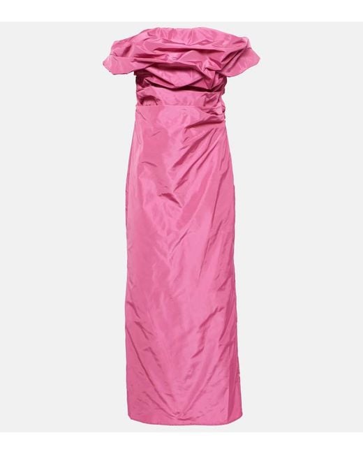Staud Pink Andrea Off-shoulder Maxi Dress