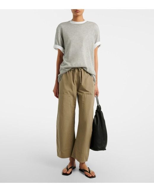 Leset Natural Kyoto Cotton Wide-Leg Pants