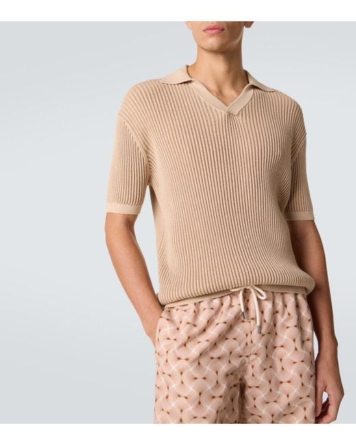 Frescobol Carioca Natural Rino Cotton And Cashmere Polo Shirt for men