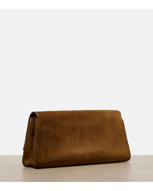 Khaite Brown Audrey Suede Clutch
