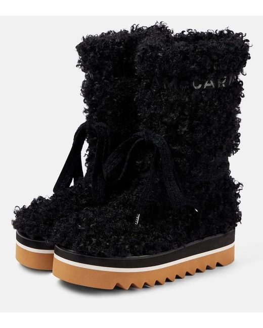Stella McCartney Black Schneestiefel Elyse Aus Faux Fur