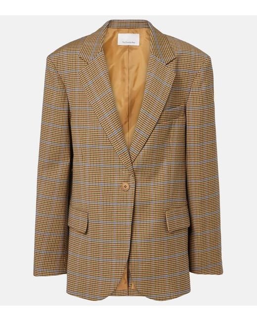 Frankie Shop Brown Lyra Houndstooth Oversized Blazer
