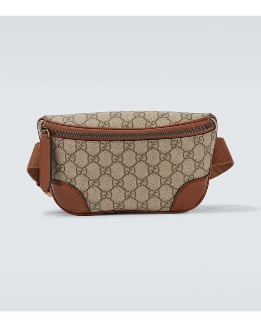 Gucci Natural Gg Canvas Small Leather-Embellished Belt Bag for men