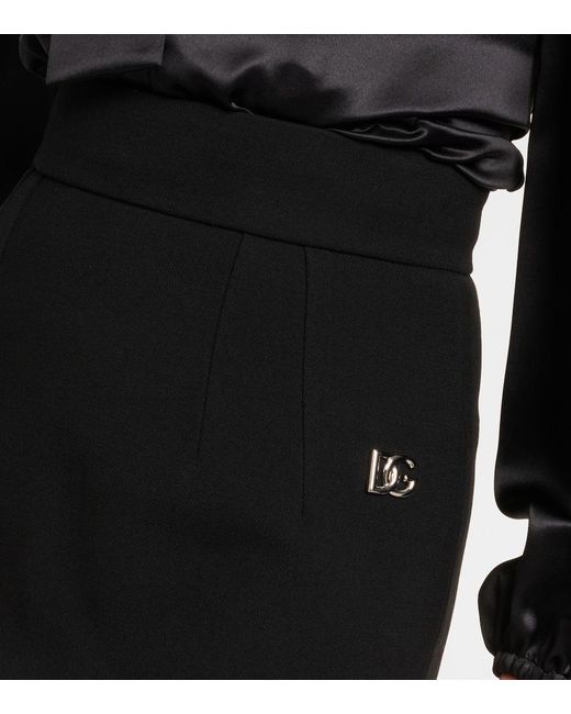 Falda tubo de lana Dolce & Gabbana de color Black