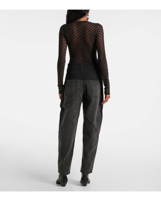 Isabel Marant Black Zavia Open-Knit Sweater