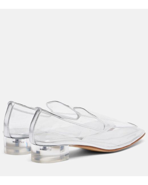 Herbert Levine White Clear The Air 30 Pvc Loafer Pumps