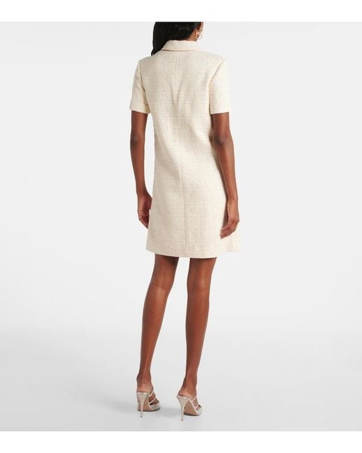 Valentino Natural Cotton-Blend Tweed Minidress