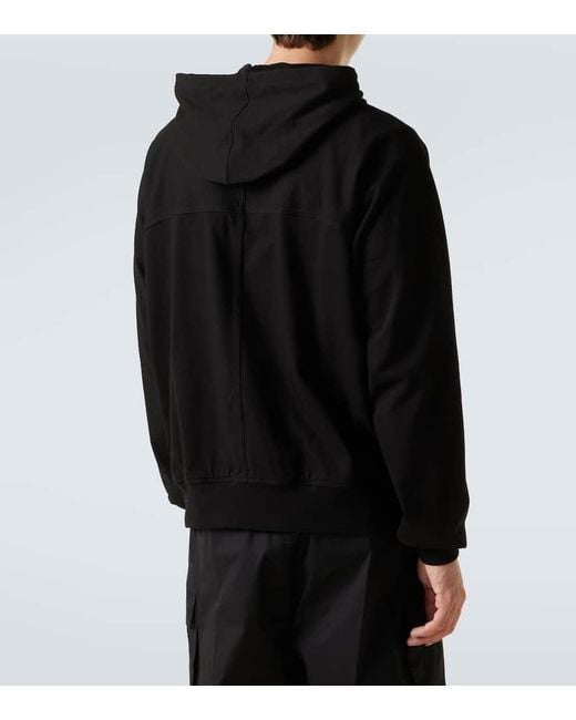 Rick Owens Black Zip-Up Cotton Jersey Hoodie for men