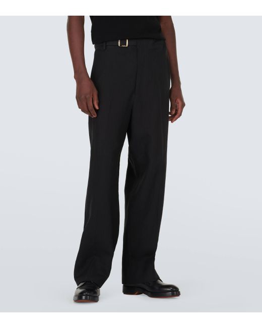 Pantalon droit en lin Zegna pour homme en coloris Black