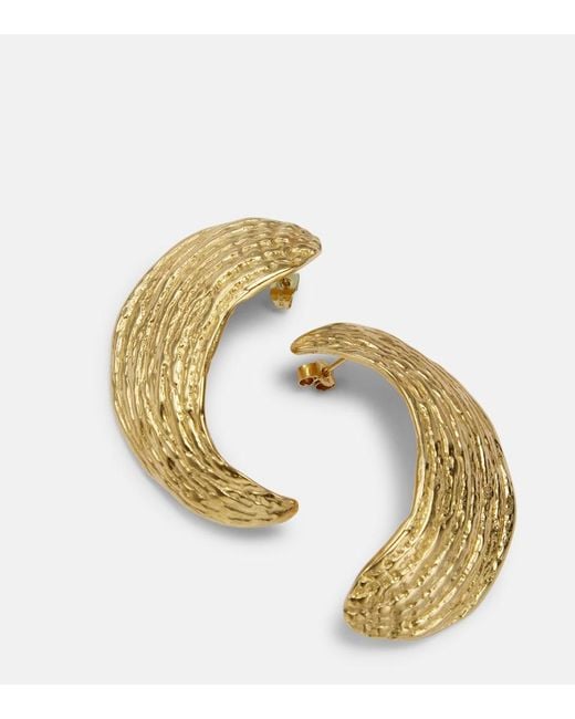 YSSO Metallic Broken Shell 24Kt-Plated Earrings