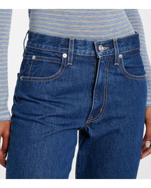 SLVRLAKE Denim Blue Sophie High-Rise Straight Jeans
