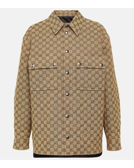 Gucci Brown GG Canvas Shirt Jacket