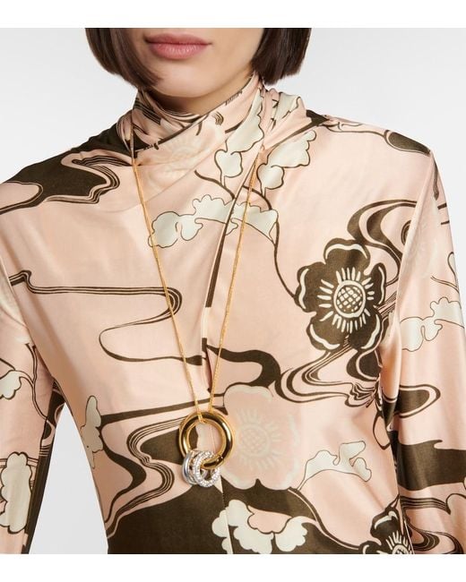 Jil Sander Natural Printed Midi Dress