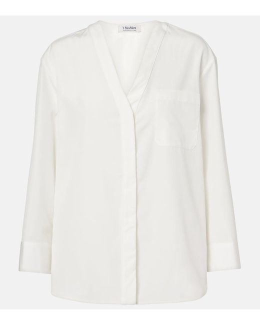 Max Mara White Chicca Cotton Poplin Shirt