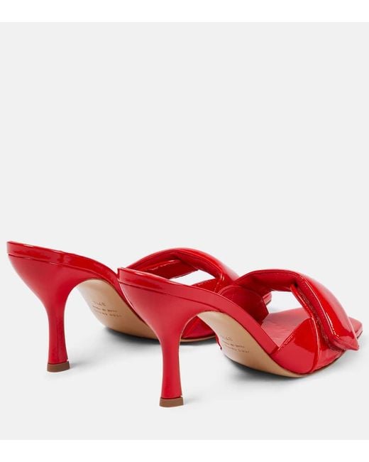 Gia Borghini Red Alodie Patent Leather Mules