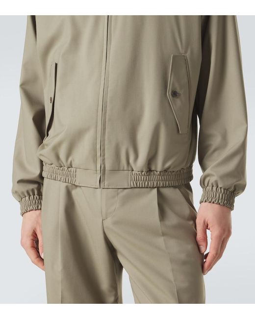 Auralee Green Wool Blouson Jacket for men