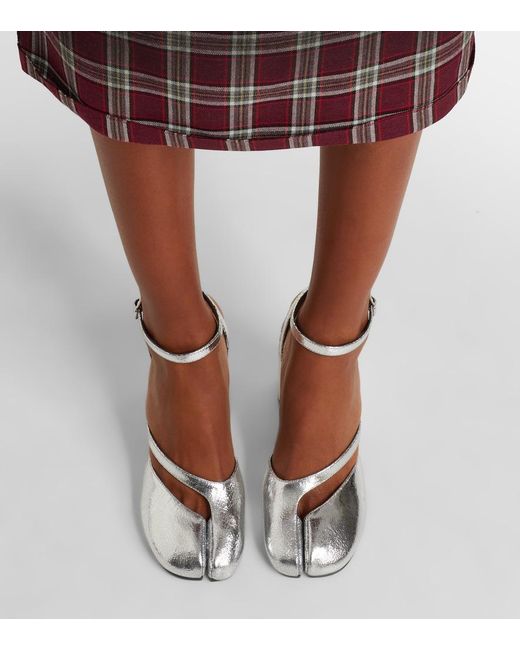 Maison Margiela Tabi Metallic Leather Pumps