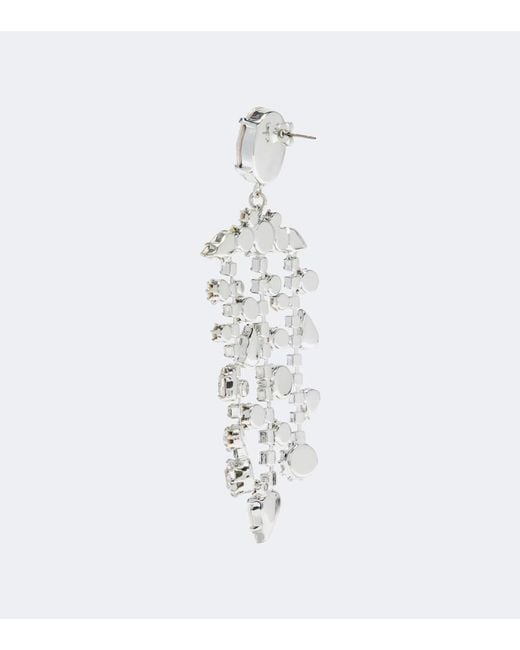 Magda Butrym White Crystal-Embellished Drop Earrings