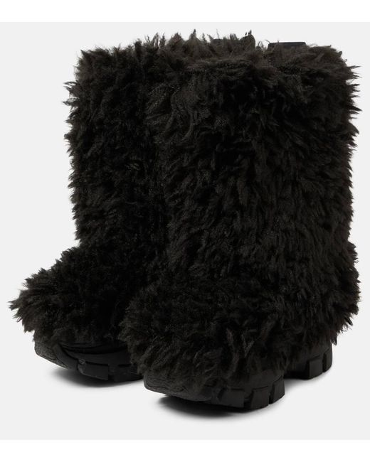 Goldbergh Black Bushy Faux Fur Snow Boots