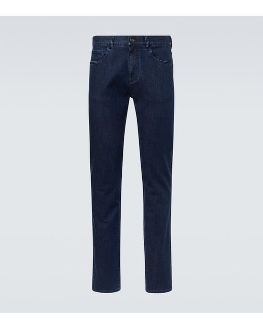 Canali Blue Slim Jeans for men