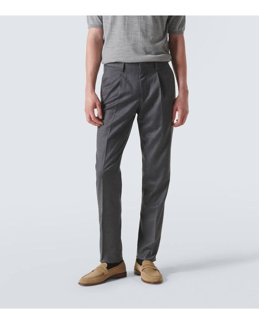 Pantaloni da abito in lana e cashmere di Lardini in Gray da Uomo