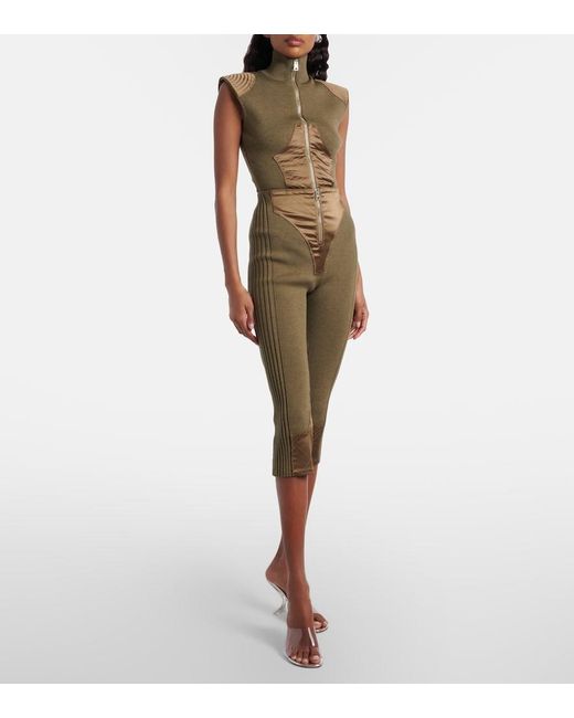 Jean Paul Gaultier Green Wool-Blend Capri Pants