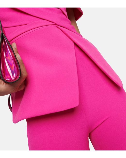 Safiyaa Pink Eimear Off-Shoulder Crepe Top