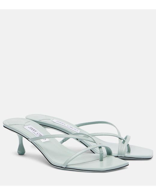 Mules Etana 50 En Cuir Jimmy Choo en coloris White