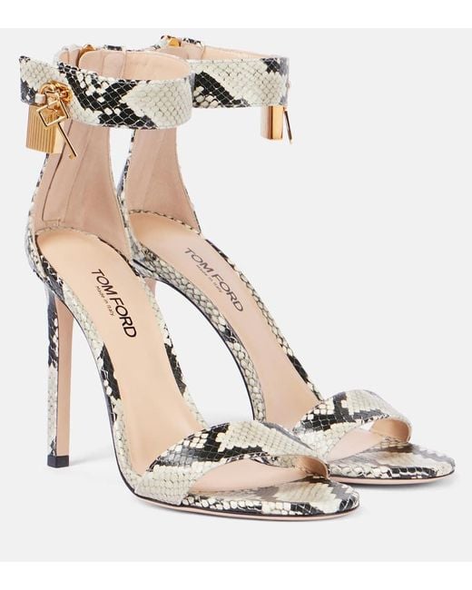 Tom Ford Natural Sandalen Padlock 105 Aus Leder