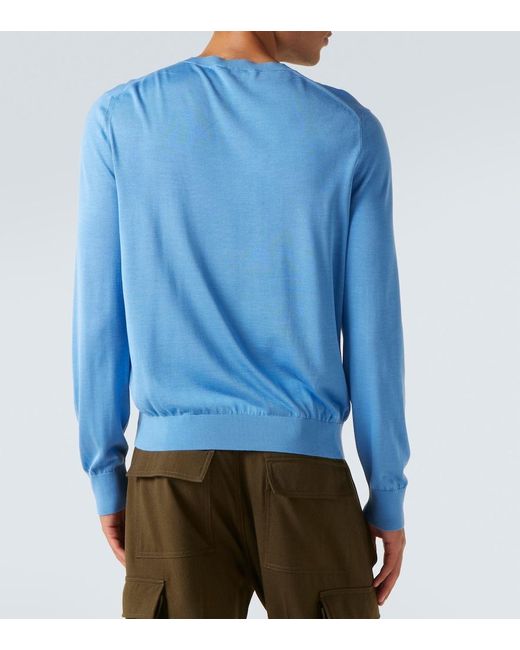 Tom Ford Blue Silk Sweater for men