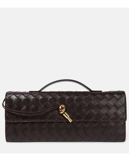 Bottega Veneta Black Pouch With "Andiamo Clutch" Handle