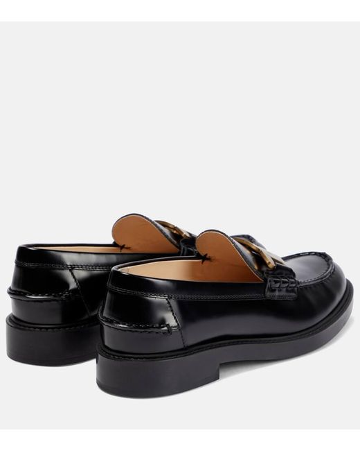 Tod's Black Loafers Kate Aus Leder