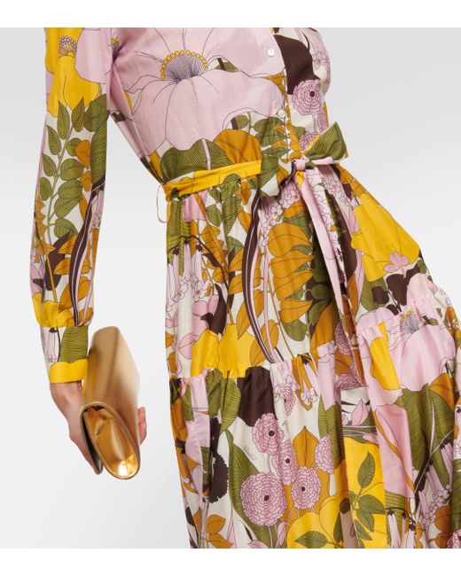 Robe longue Casanova en coton et soie a fleurs LaDoubleJ en coloris Metallic