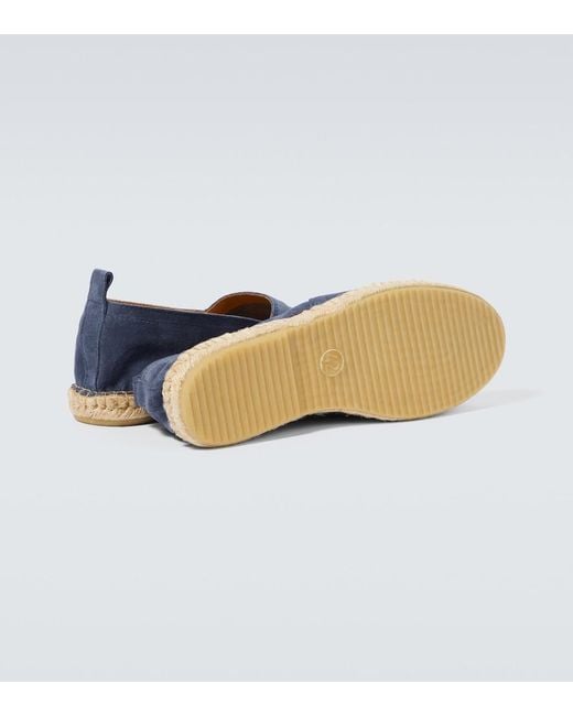 Frescobol Carioca Blue Helio Suede Espadrilles for men