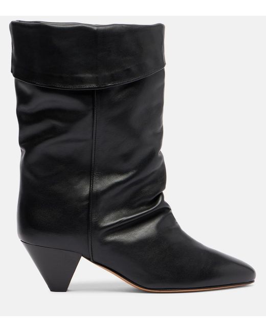 Isabel Marant Black Dalby 55 Leather Ankle Boots