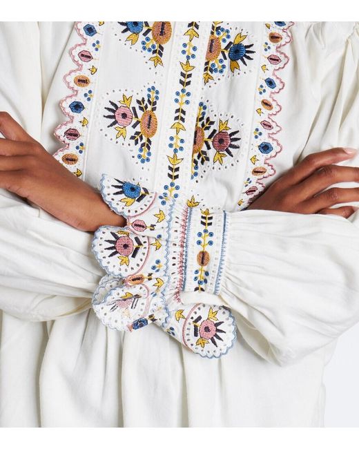 Isabel Marant White Monique Embroidered Blouse